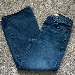 Madewell Women's Super Wide Jeans; 31” inseam; 11.5” rise; 12 wide at bottom hem